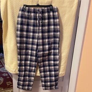 Nautica Men's Blue and White Plaid Pants